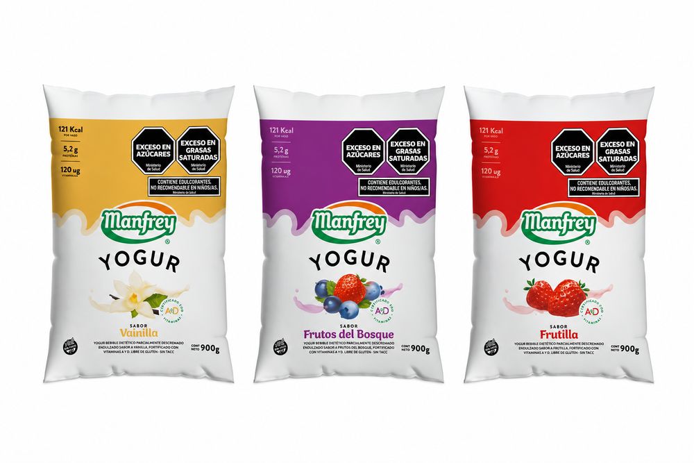 Yogurt Manfrey. frutilla/vainilla/frutos del bosque